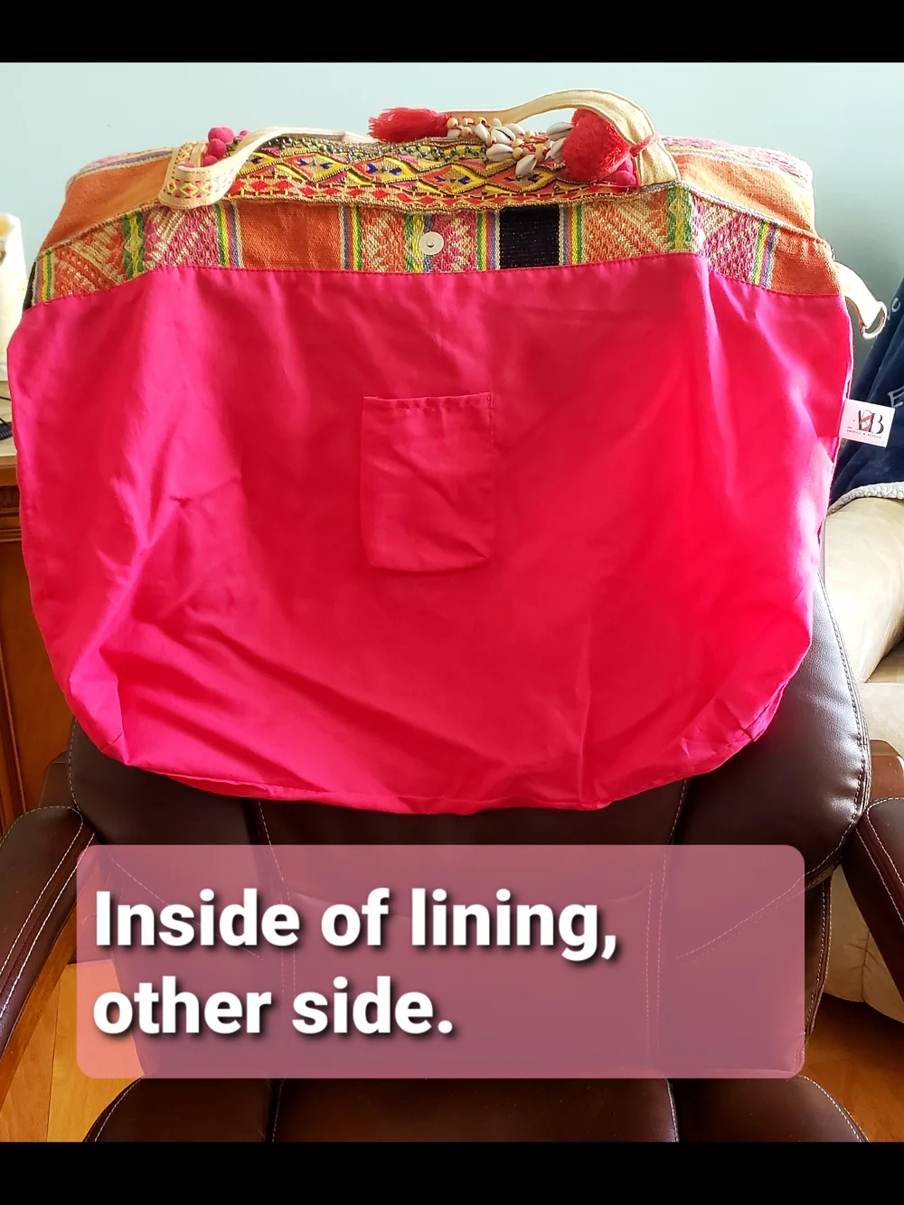 Tribal, Beautiful,America & Beyond Handcrafted, Embellished, Boho-Style Tote Bag - Picture 7 of 16